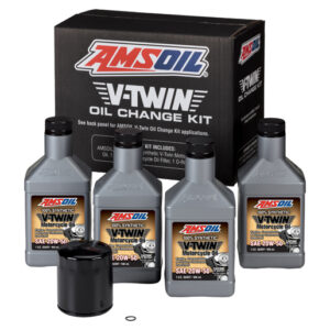 AMSOIL 20W-50 Synthetic V-Twin Oil Change Kit - 4 Quarts with Black Filter